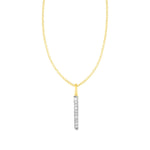 14k Yellow Gold Bar Pendant with Diamonds