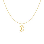 14k Yellow Gold Necklace with Moon