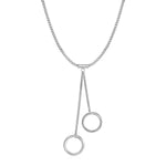 Necklace with Two Ring and Chain Pendants in Sterling Silver