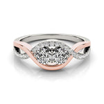 14K White And Rose Gold Infinity Style Two Stone Diamond Ring (5/8 ct. tw.)
