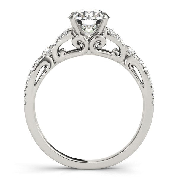 14K White Gold Round Diamond Engagement Ring with Multirow Split Shank (1 1/4 ct. tw.)