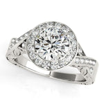 Halo Set Diamond Engagement Ring in 14K White Gold (1 5/8 ct. tw.)