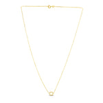 14k Yellow Gold Necklace with Petite Open Square Pendant