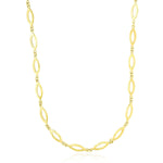 14k Yellow Gold Necklace with Marquis and Small Ring Links