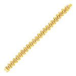 Oval Link Bracelet with Link Details in 14k Yellow Gold