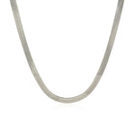 Sterling Silver Rhodium Plated Herringbone Chain 4.2mm