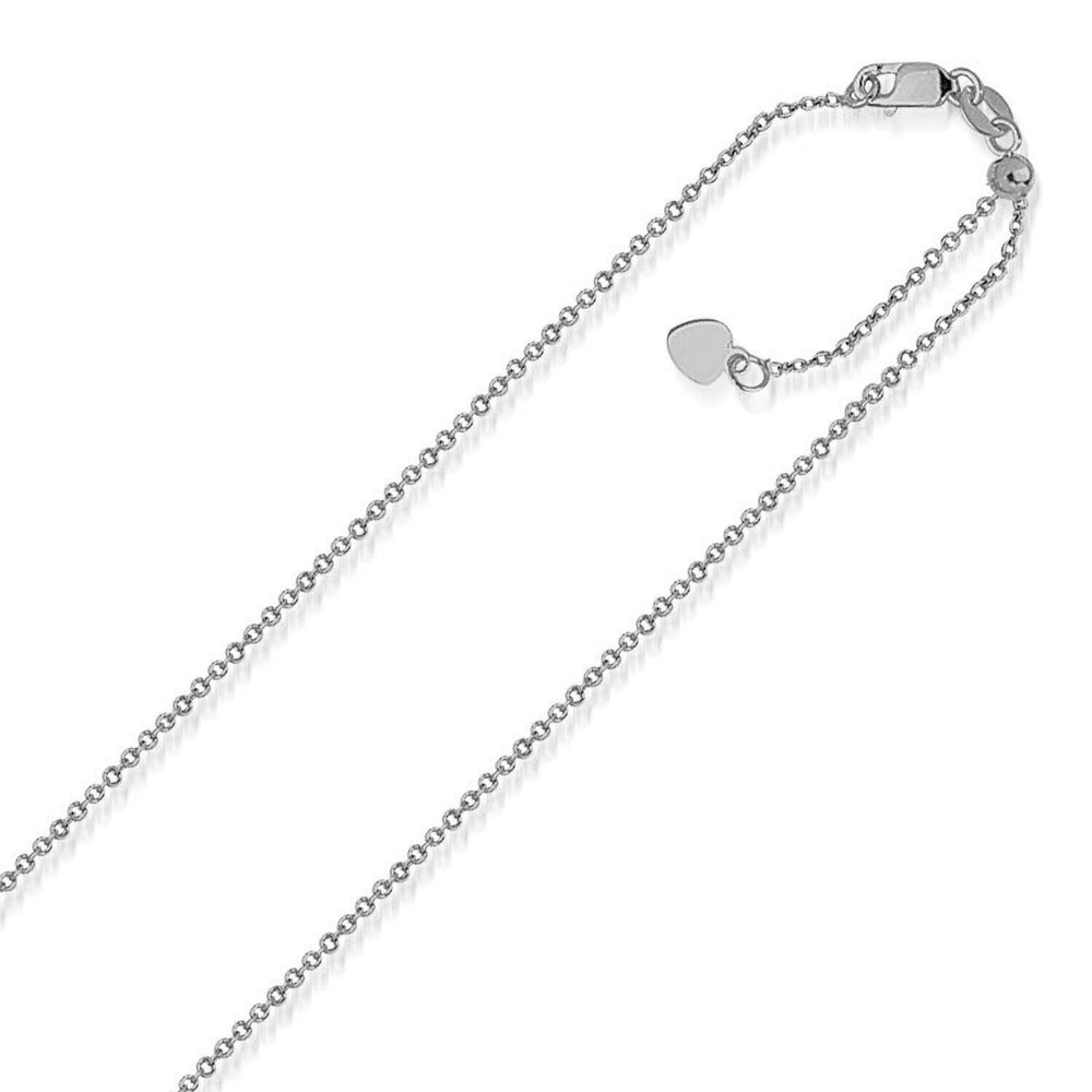 10k White Gold Singapore Style Adjustable Chain (1.1 mm)