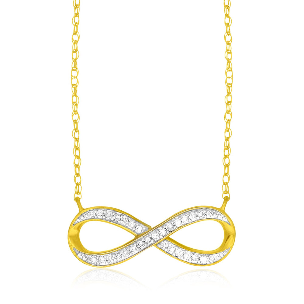 14k Yellow Gold Infinity Chain Necklace with Diamonds