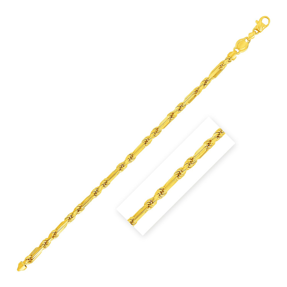 5.0mm 14k Yellow Gold Figa Rope Bracelet