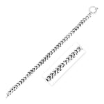 Sterling Silver 7 1/2 inch Textured Wheat Link Bracelet