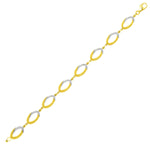 14k Two-Tone Gold Twisted Oval Link Chain Bracelet
