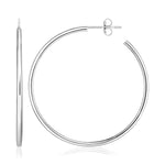Sterling Silver Rounded Polished Hoop Earrings