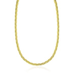 14k Yellow Gold Fox Chain Necklace with a Braided Design