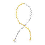 14k Two Tone Gold Beaded Helix Style Necklace