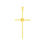 14k Yellow Gold Bar Style Cross Pendant