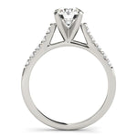 14K White Gold Cathedral Design Round Pronged Diamond Engagement Ring (1 1/8 ct. tw.)