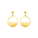 14k Yellow Gold Half Open Circle Earrings