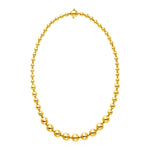 14k Yellow Gold 18 inch Graduated Polished Bead Necklace