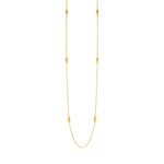 14k Two-Tone Yellow and White Gold Necklace with Teardrop Motifs