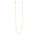 14k Two-Tone Yellow and White Gold Necklace with Teardrop Motifs