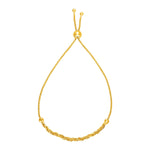 Adjustable Textured Chain Bracelet in 14k Yellow Gold