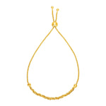 Adjustable Textured Chain Bracelet in 14k Yellow Gold
