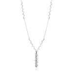 Sterling Silver 24 inch Leaf Motif Tasseled Lariat Necklace