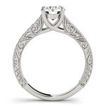14K White Gold Trellis Antique Style Round Diamond Engagement Ring (1 1/4 ct. tw.)