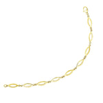 14k Yellow Gold Marquis and Tiny Ring Link Bracelet