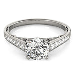 14K White Gold Cathedral Design Single Row Round Diamond Engagement Ring (1 1/4 ct. tw.)