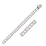 5.0 mm 14k White Gold Dual Row Rope Bracelet
