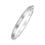 Textured Hinged Bangle in Sterling Silver
