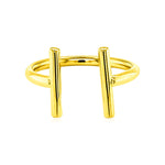14k Yellow Gold Open Ring with Bars