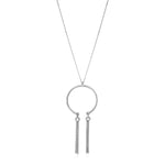 Necklace with Circular Tasseled Pendant in Sterling Silver