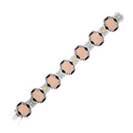 18k Yellow Gold & Sterling Silver Bracelet with Quartz,  Rhodolite,  & Diamonds