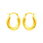 14k Yellow Gold Polished Oval Hoop Earrings