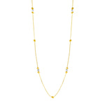 14k Two Tone Gold Station Necklace with Polished Cubes