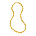 14k Yellow Gold Twisted Rope Link Chain Necklace