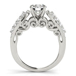 14K White Gold Multirow Shank Round Diamond Engagement Ring (1 1/2 ct. tw.)