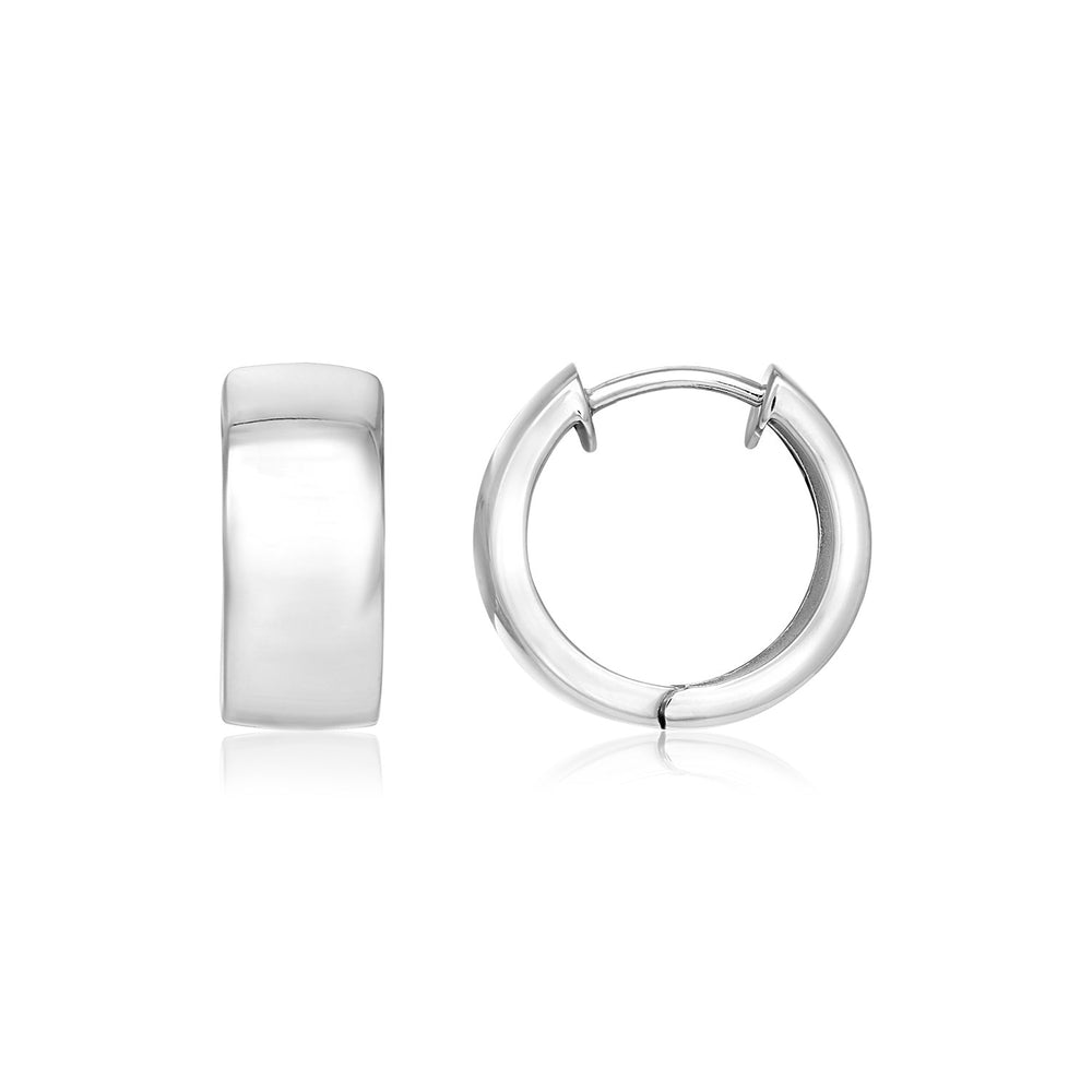 Sterling Silver Snuggable Hoop Earrings with Satin Texture