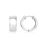 Sterling Silver Snuggable Hoop Earrings with Satin Texture