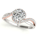 14K White And Rose Gold Bypass Split Band Round Diamond Engagement Ring (1 1/8 ct. tw.)