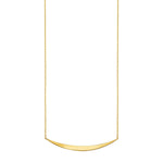 14k Yellow Gold Necklace with Polished Curved Bar Pendant