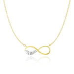 14k Two-Tone Gold Infinity MOM Motif Chain Necklace