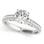 14K White Gold Single Row Prong Set Round Diamond Engagement Ring (1 3/8 ct. tw.)