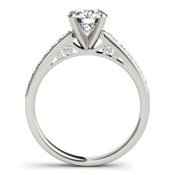 14K White Gold Single Row Prong Set Round Diamond Engagement Ring (1 3/8 ct. tw.)