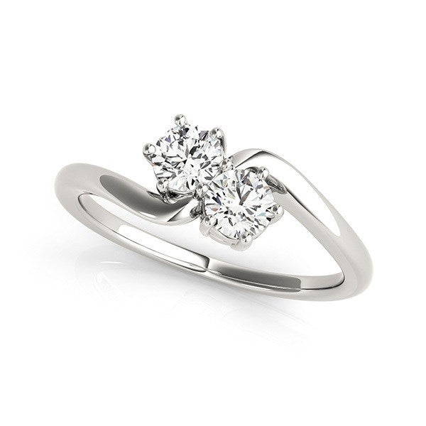 Solitaire Two Stone Diamond Ring in 14K White Gold (1/2 ct. tw.)