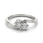 Solitaire Two Stone Diamond Ring in 14K White Gold (1/2 ct. tw.)
