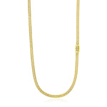14k Yellow Gold Buckle Design Station Popcorn Chain Necklace