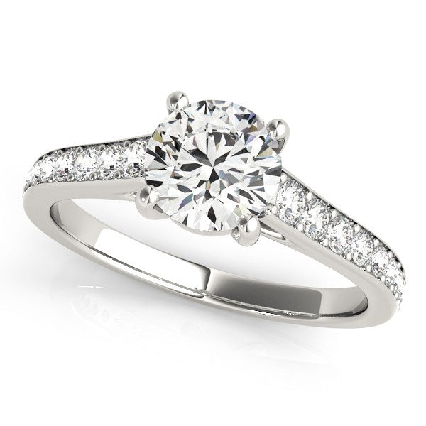 14K White Gold Graduated Single Row Round Diamond Engagement Ring (1 1/3 ct. tw.)